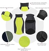 YFbrite Waterproof Dog Coat Lightweight Raincoat Adjustable Velcro Green Large view 2