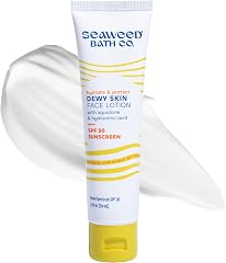 Seaweed Bath Co. Hydrate & Protect Dewy Skin Face Lotion SPF 30 - Broad Spectrum Zinc Oxide Lightweight Facial Sunscreen - Da