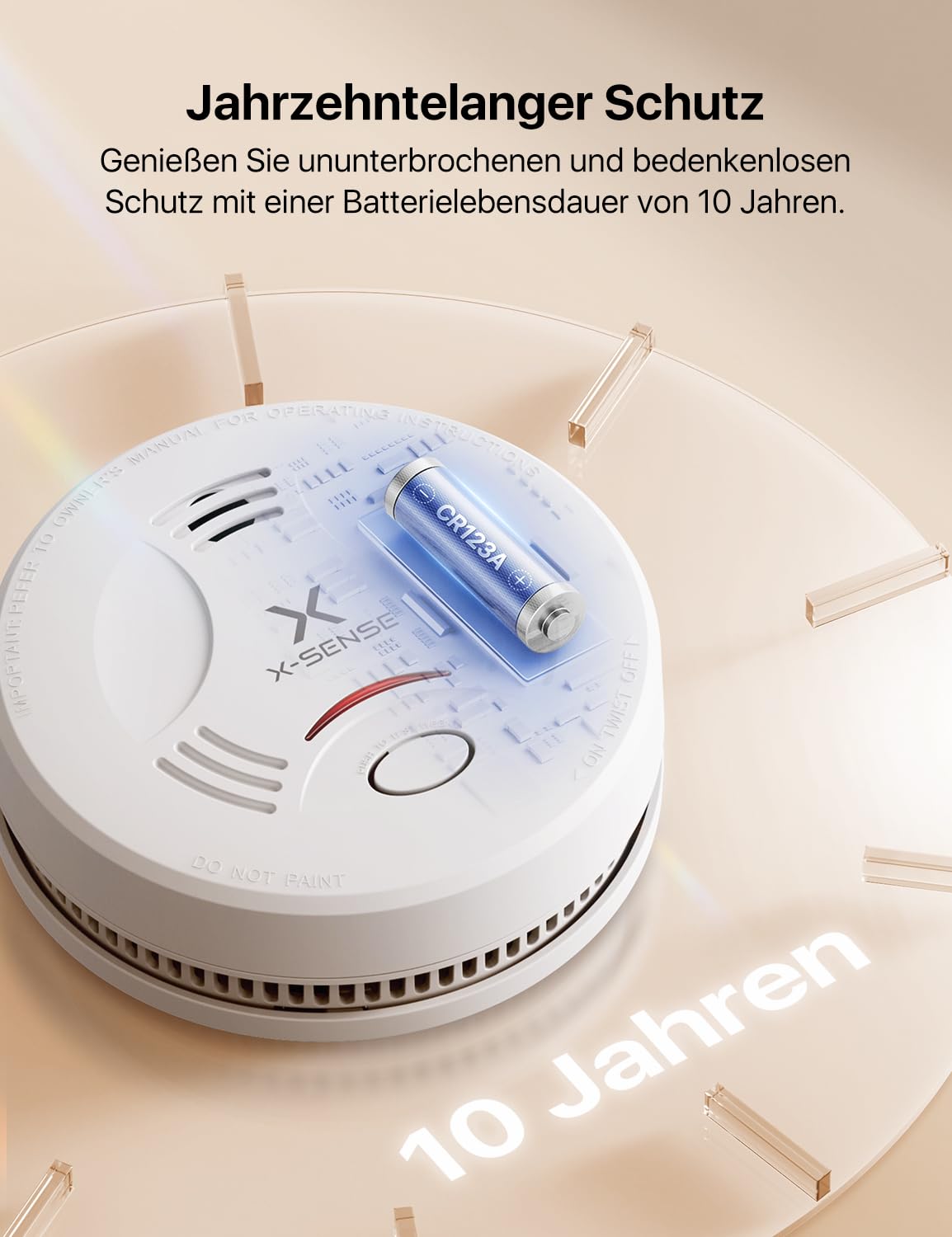 X-Sense Rauchmelder 10 Jahre Batterie, Feuermelder TÜV Rheinland Zertifiziert, Rauchwarnmelder mit Stummschaltung und Selbsttest Funktion, SD11, 1er Set 3