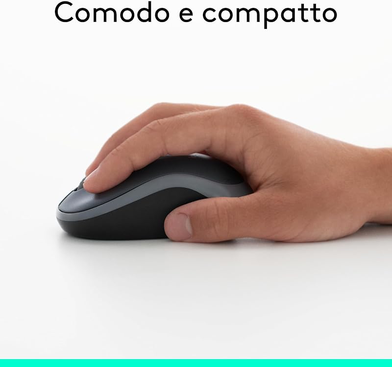 M185 Mouse Wireless, 2,4 GHz con Mini Ricevitore USB