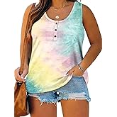 DOLNINE Womens-Plus-Size-Tank-Tops Summer Sleeveless T Shirts Casual Button Down Tunic Tee