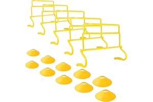 ASENVER 4 Height Adjustable Speed Training Hurdles Fitness & Speed Training Equipment