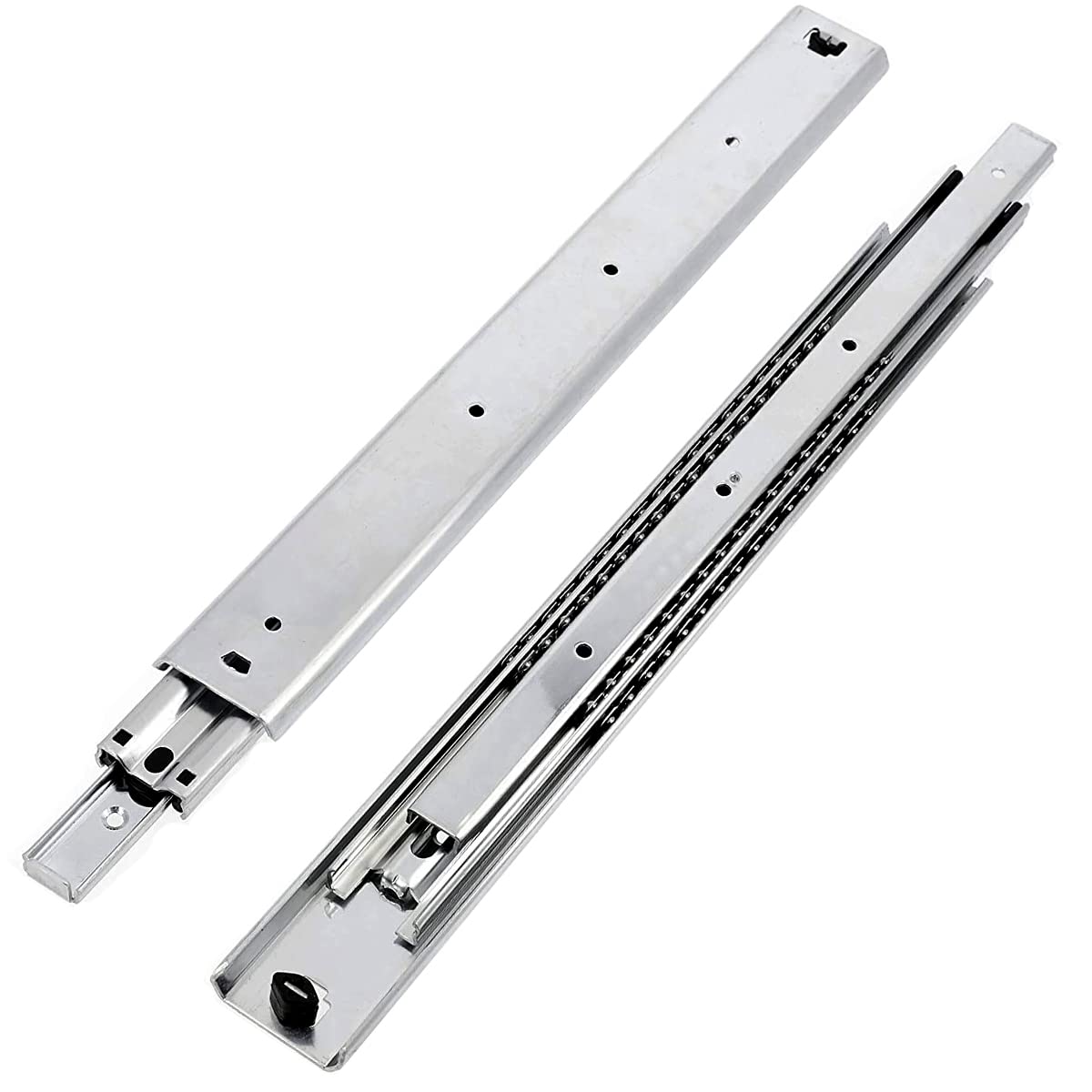 GTV H53 Drawer Runners Full Extension Drawer Slides 53.9 x 950 mm 2 mm Thick Galvanised Steel Roller Extension Telescopic Rail Ball Guide Rail System Maximum Load 100 kg 1 Set = 2 Pieces