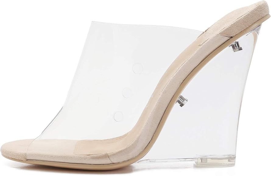 clear wedge shoes