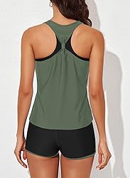 Aleumdr Womens Athletic 3 Piece Tankini
