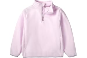 EIGIOO Toddler Boys Girls Fleece Quarter Zip Pullover Jacket Kids Lightweight Long Sleeve Outerwear 2-12 Years