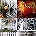 Halloween Decorations 50'' Black Fake Spider (5)FT Spider Web for Halloween Party, Indoor Outdoor Yard Spiderweb Decoration
