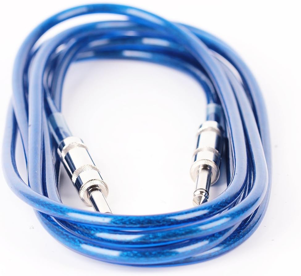 Twinbuys 10ft 3M Guitar Cable Amp Amplifier Lead Cord Blue HQ