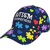 LVGOOKI Autism Hats Men Women Autism Awareness Baseball Hats Unisex Adjustable Autism Snapback Baseball Cap
