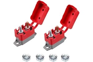 WEDFEIR 2pcs DC 12V - 24V Automatic Reset Circuit Breaker, 30 Amp Automatic Reset Circuit Breakers with Cover Stud for Bolt Automotive and More.