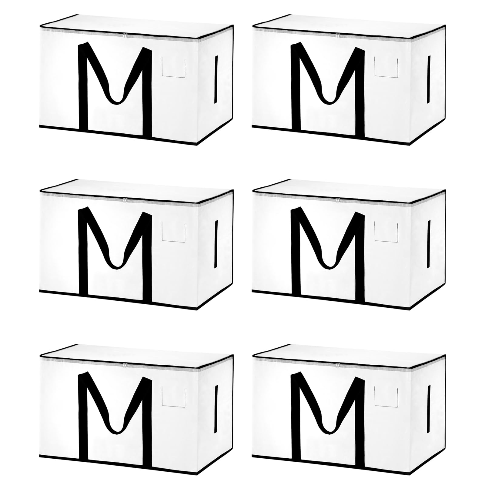 PATIKIL Extra Large Moving Bags, 6 Pack Large Bag with Reinforced Handles and Zipper Storage Tote Packing Bags Collapsible for Clothes Moving Supplies,Transparent