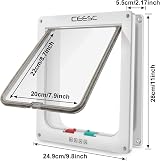 CEESC Large Cat Flap 4 Way Locking White Weatherproof Door Doorway 11x9.8 in view 3