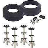 Universal Toilet Tank to Bowl Gasket & Tank to Bowl Bolts, 2 Kind Gasket and 4 Pieces 5/16 * 3.15 Inch Toilet Tank Bolts, Fit
