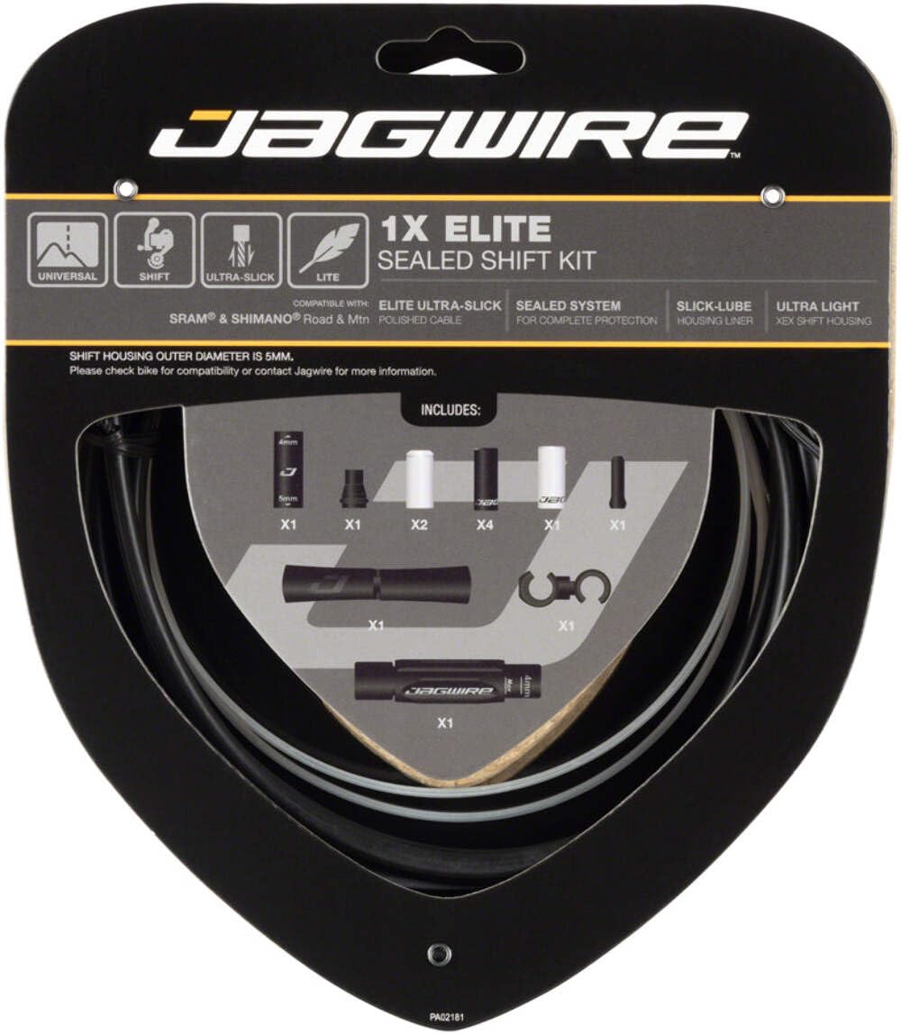 Jagwire Elite Sealed Shift/Gear Cable Kit (x1 Cable) - Stealth Black