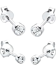 Elli Damen Ohrringe 2er Set Basic Stecker mit Swarovski Kristallen in 925 Sterling Silber