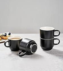 YHOSSEUN Porcelain Stackable Coffee Mug Set With