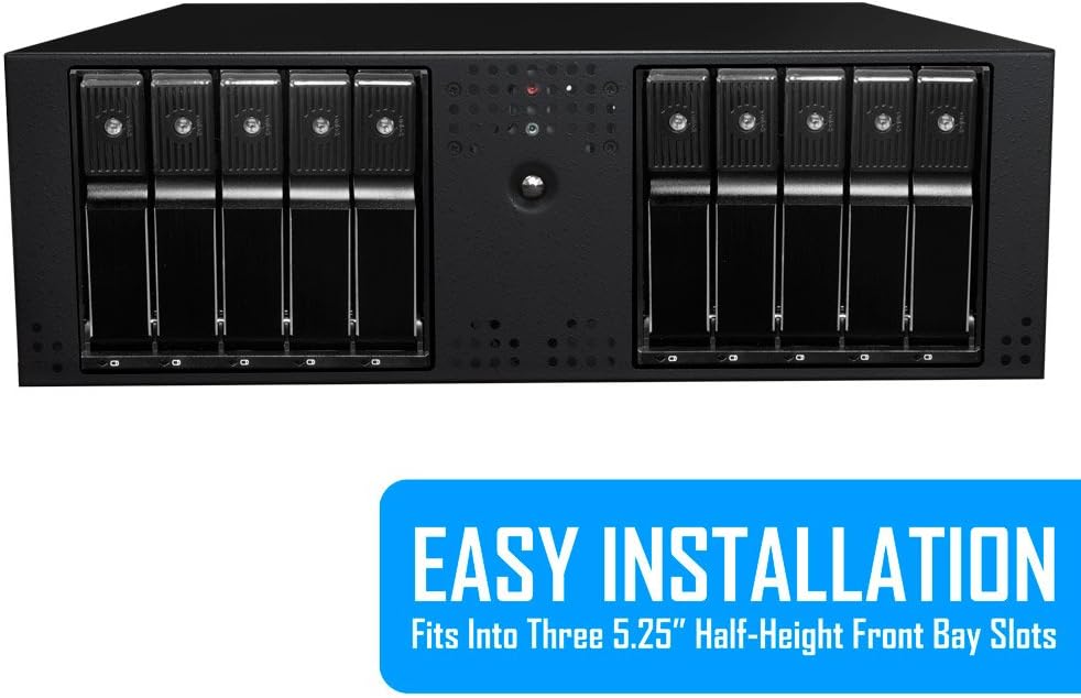 Kingwin SSHD Hard Drive Enclosure Internal 5 Hot Swap Bay Mobile Rack 3.5” SSD Hybrid HDD, Backplane Enclosure, Support SATA I-III & SAS I/II 6 Gbps: Computers & Accessories
