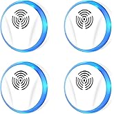 Ultrasonic Pest Control Repeller Indoor Plug in​ for ​Rodent Control, ​Mosquito Repellent, ​Cockroach Killer, ​Spider Deterrent, ​Electronic Mice Repellent​. (4, White)