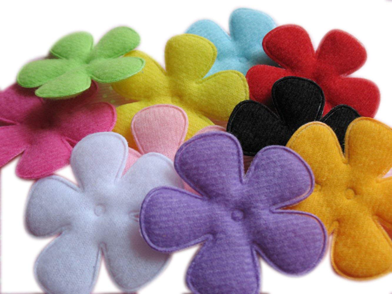 YYCRAFT Pack of 80 Large Felt 2.5" Flower Applique/Motif -16 Colors