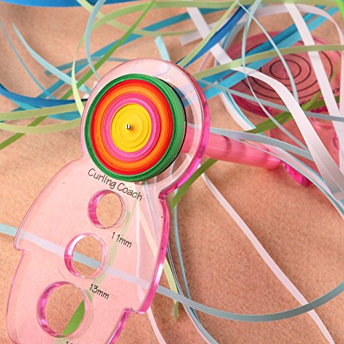 ODETOJOY 2 Quilling Slotted Tools+1 Awl+1 Quilling Curling Coach Best Starter Quilling Paper Pen Set