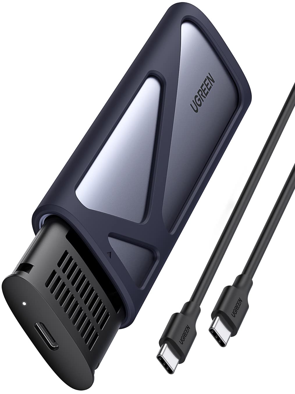 UGREEN M.2 NVMe SSD Enclosure, USB 3.2 Gen 2 10Gbps NVMe Enclosure, Aluminum Tool-free Hard Drive Enclosure Support UASP & TRIM for M and M&B Key in 2230/2242/2260/2280 SSDs