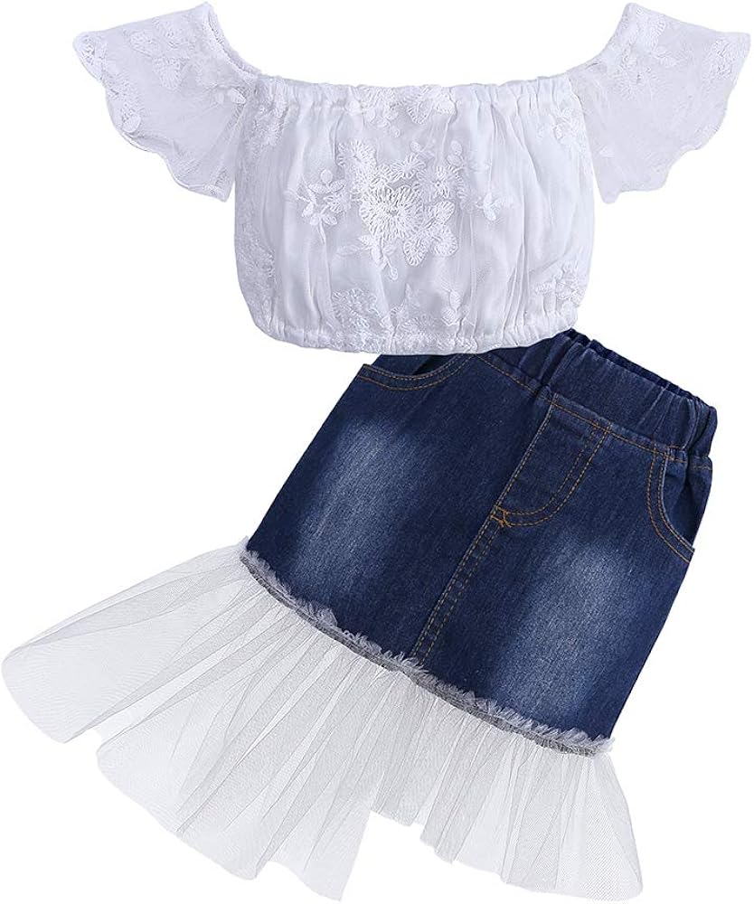 jeans skirt with tulle