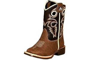 Double Barrel Toddler-Boys' Trace Zipper Cowboy Boot Square Toe