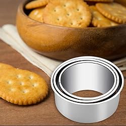 3Pack Round Cookie Biscuit Cutter Set, Stainless