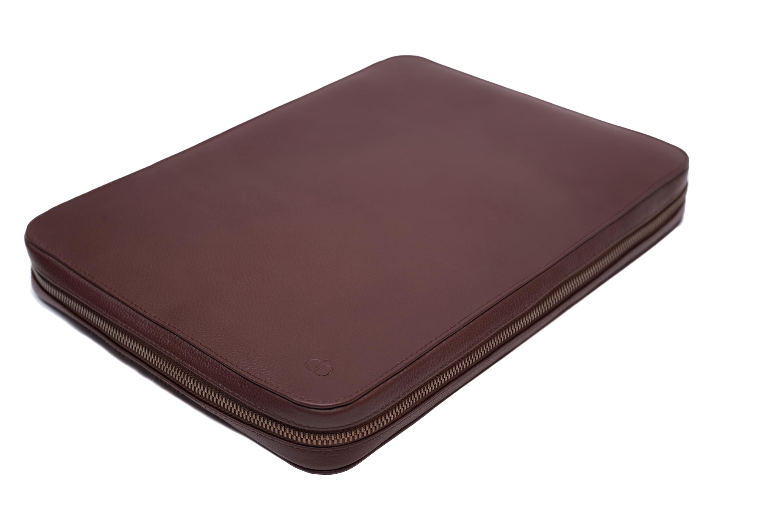 Obi Pelle – Portfolio Folder A4 - A4 Leather Document/Conference Folder – Leather Folder - Ideal for Meetings, Interviews, Note-Taking, & Document Management (Brown)