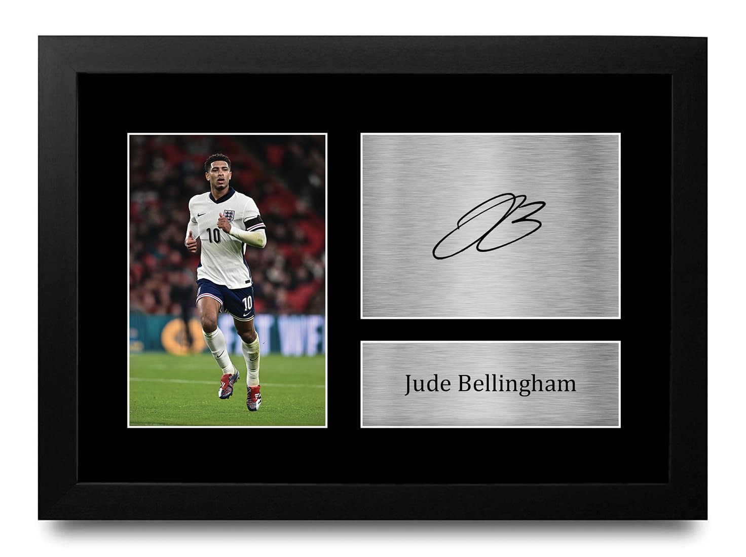 HWC Trading FR A4 Jude Bellingham England Gifts Printed Signed Autograph Picture for Football Fans and Supporters - A4 Framed