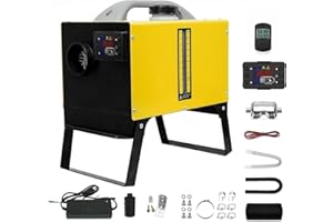 Sunster 8KW Diesel Heater, 12V/24V & AC 110V All in One with Power Adapter, Remote Control and LCD Screen, Portable Diesel Heater with Extendable Base for Truck Van RV Trailer Camper