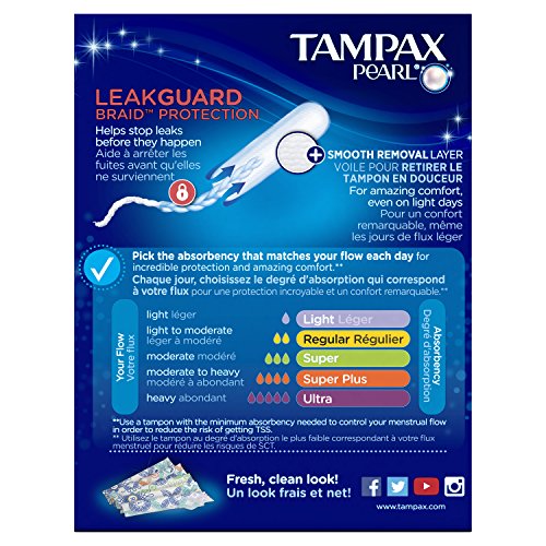Tampax Pearl Tampons with Plastic Applicator, Super Plus Absorbency