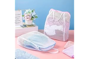 2pcs Honeycomb Mesh Laundry Bags with Handles, Durable Polyester Fabric, Versatile Rectangular Zipper Closure Design (white,2
