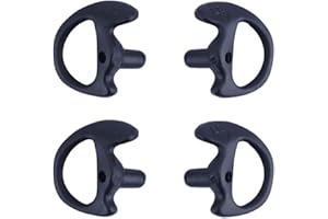 Yolipar Replacement Soft Silicone Eardud Earmold for Walkie Talkie Audio Kit Air Acoustic Tube Earpiece Headset (Black, Small(2 Pairs))