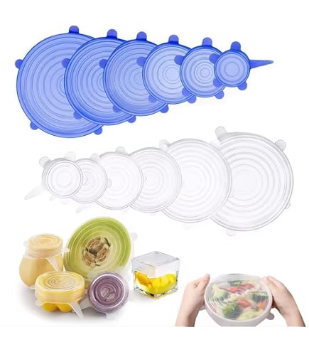 Lot De 5 Couvercles élastiques Réutilisables - 5 Tailles (10 à 30 Cm), Motif Léopard, Pour Bols, Conservation Aliments