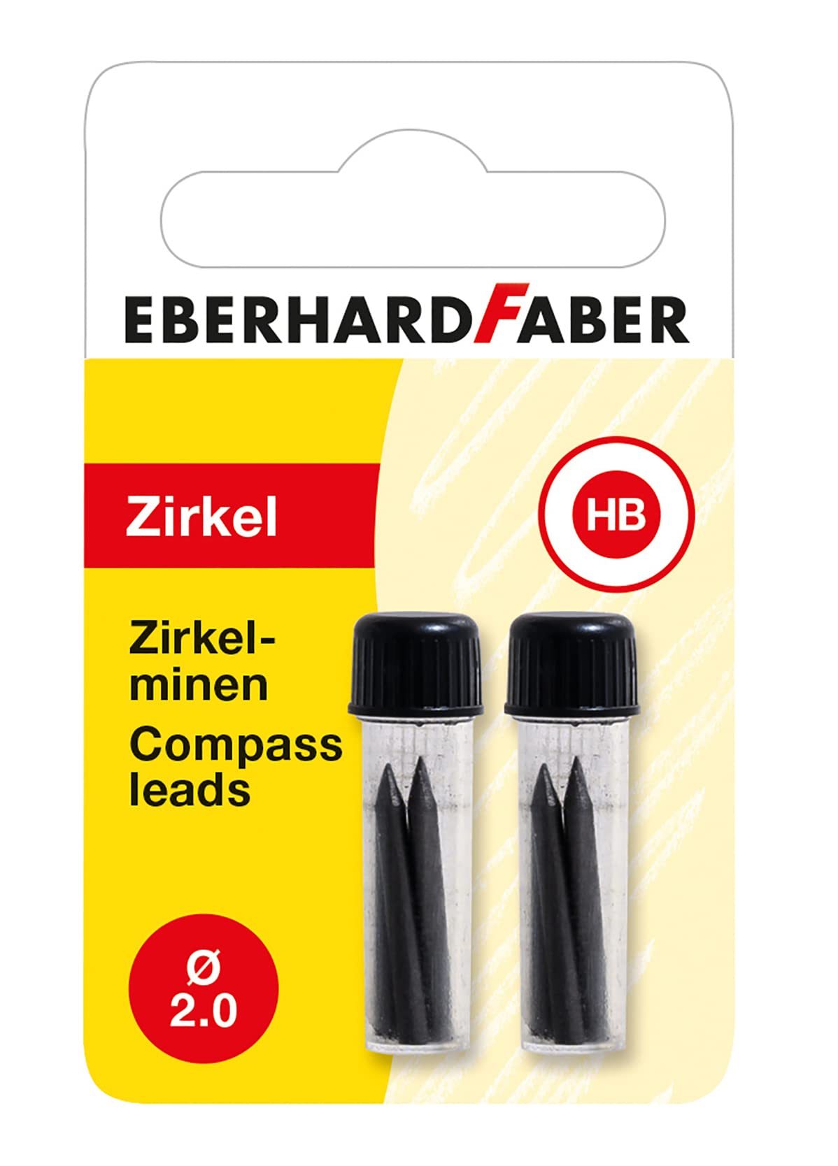 Eberhard Faber 571798 Compass Leads 2 mm x 25 mm 8 Pieces in 2 Boxes Suitable for All Compass Models