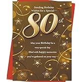 OJsensai Happy 80th Birthday Card & Gifts for Men Women, 80 Year Old Birthday Decorations