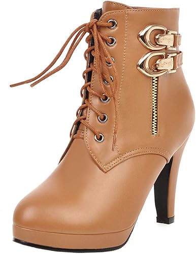 Amazon Eleemee ハイヒール 編み上げ ショートブーツ レディース ブーツ ブーティ Amazon Eleemee ハイヒール 編み上げ ショートブーツ レディース ブーツ ブーティ