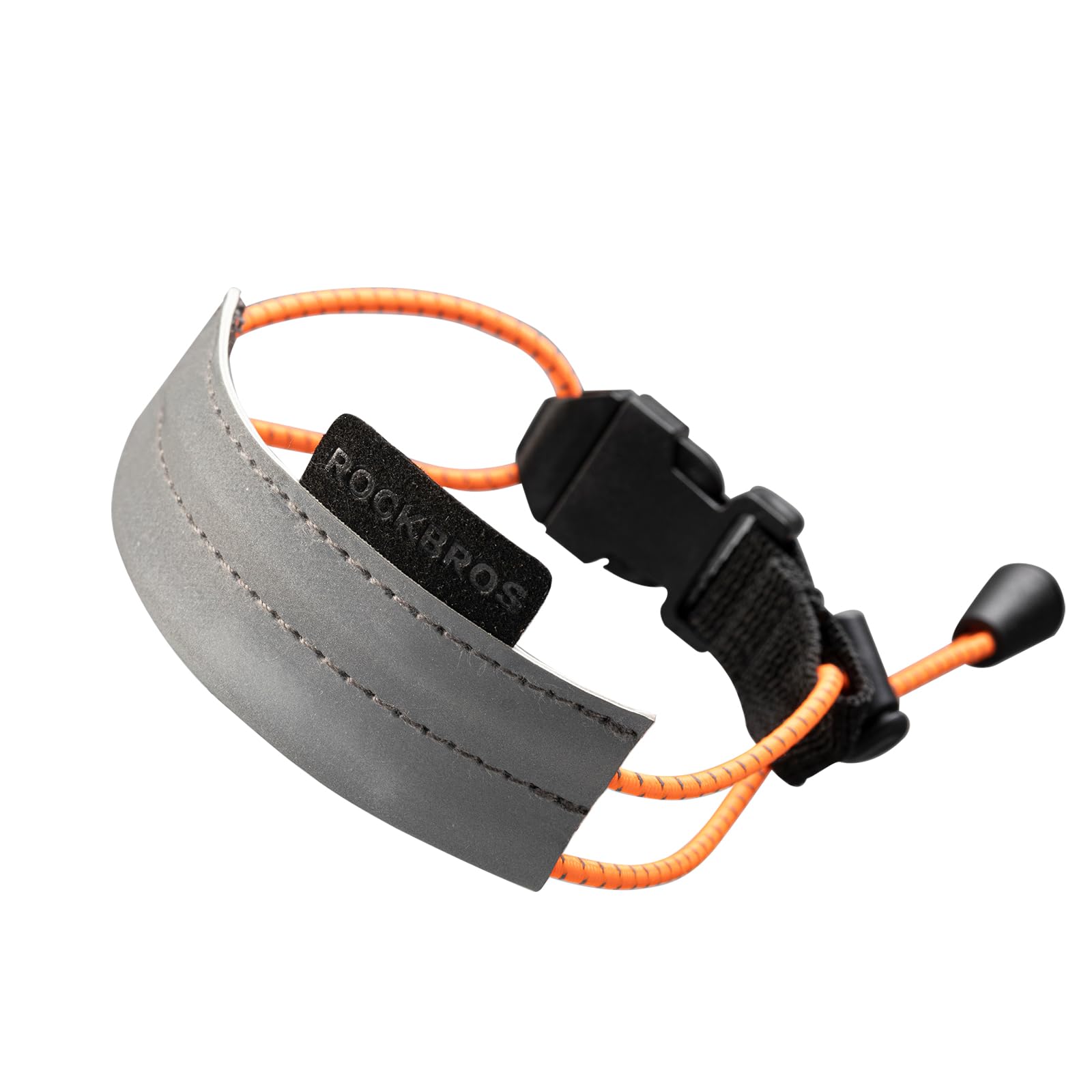 ROCKBROS Bicycle Trouser Clips Cycling Trousers Clips with Reflective Bands Adjustable Elastic Leg Band Strap with Hook and Loop for Adult Cycling, Hiking, Camping, Waders, Fishing Orange 1PC