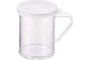 WINCO Winware 10-Ounce Polycarbonate Dredge with 3 Snap-on Lids