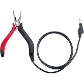 Auyuve Grounded Plier, Precise Control Unleash Unrivaled Precision for Fine Chain Welding, 3ft Cable Secure Connection, Red, Ideal for Permanent Jewelry Fine Chain Welding