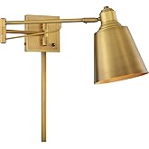 1-Light Adjustable Wall Sconce in Natural Brass