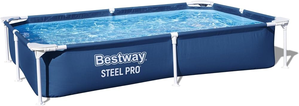 Bestway Steel Pro Pool 7.3ft Rectangle Above Ground Family Pool