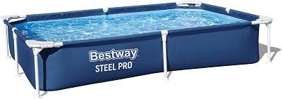 Bestway Steel Pro Pool 7.3ft Rectangle Above Ground Family Pool