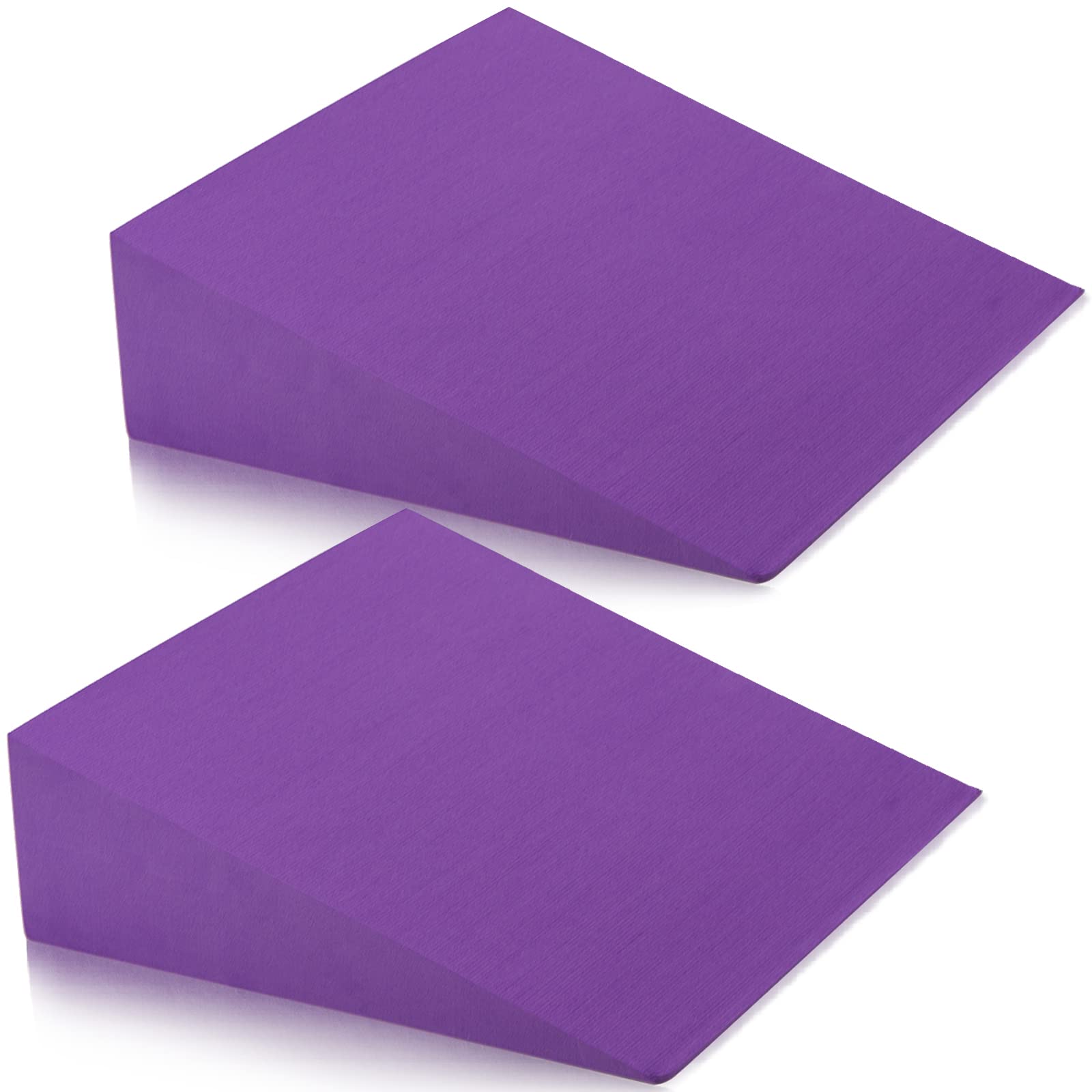 Photo 1 of DEAYOU 2 Pack Yoga Foam Wedge, 13" EVA Foam Calf Stretch Slant Board for Lower Leg Strength Improve, Squat Wedge Incline Block for Workout, Exercise, Foot Heel Stretcher, Wrist Back Support (Purple)