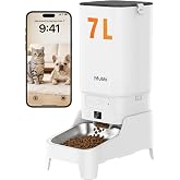 Automatic Cat Feeder with Camera - 7L/29 Cups Auto Dog Feeder with Large Food Tray &amp; 1080P Night Vision, Elevated Bowl, 2-Way Audio, 10s Voice Recording, 5G WiFi Timed Cat Food Dispenser, 1-15 Meals