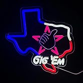 Gig EM Aggies Texas Neon Sign for Wall Décor Howdy University Texas Signs, Texas Gig Em Neon Sign for Wall Decor Gig Em LED Light