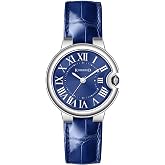 KNISKRED Classic Vintage Watch for Women Roman Numerals | Hidden Groove Crown Design | Water Resistant | Solid Stainless Steel Band | Genuine Leather Strap | Japanese Precise Movement