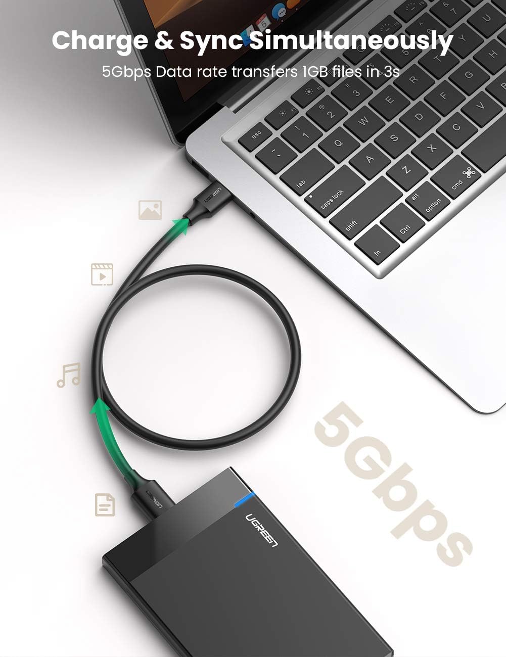 UGREEN Hard Drive Cable, USB 3.0 Type A to Micro USB B Cable, External Hard Drive Lead Compatible with Western - Image 4