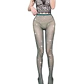 Queen Romance Sparkly Rhinestone Stockings for Women, Glitter Fishnets Tights Pantyhose for Dance Concert